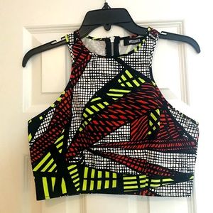 PRISTINE 💥 MISSGUIDED NEON PRINT CROP TOP